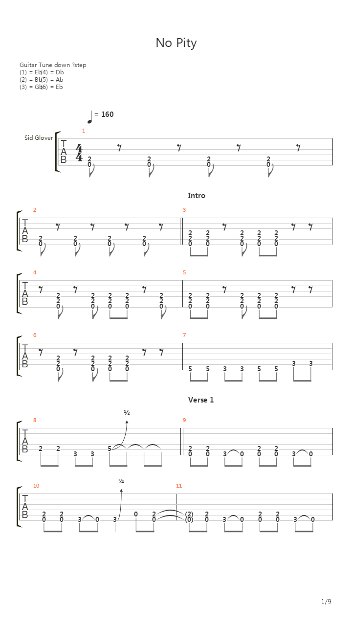 No Pity吉他谱