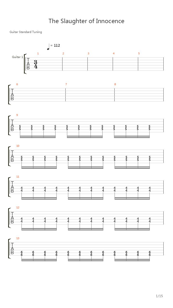 The Slaughter Of Innocence吉他谱