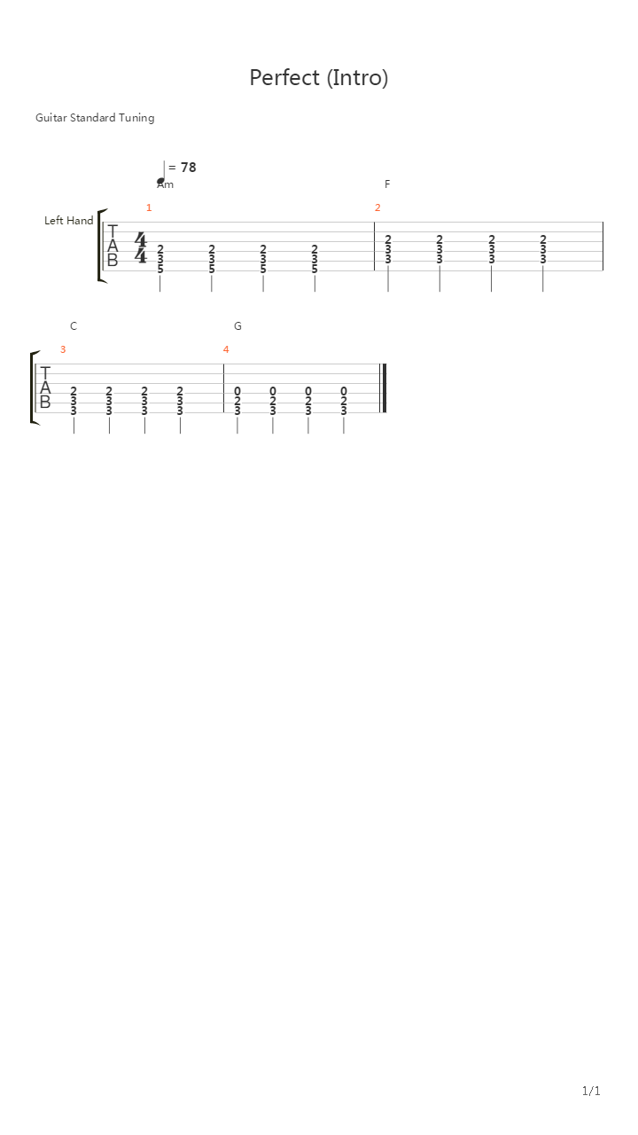 Perfect吉他谱