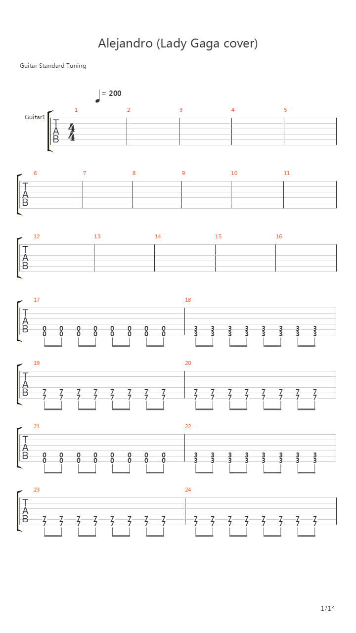 Alejandro吉他谱