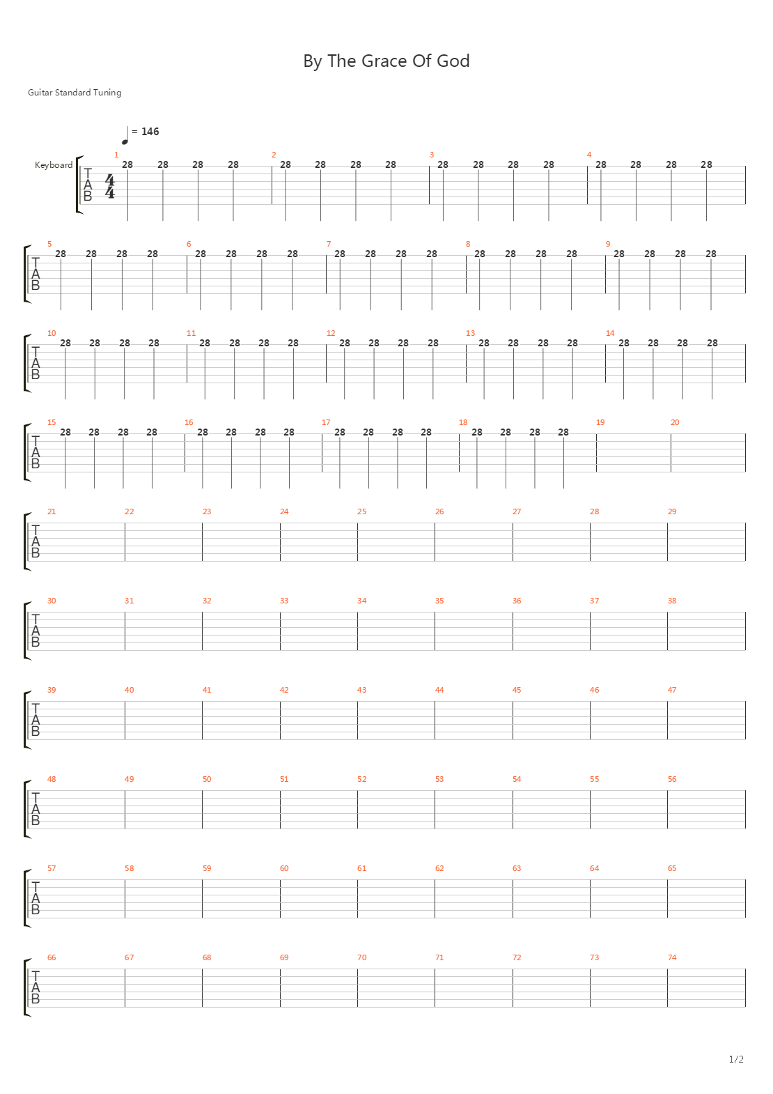 By The Grace Of God吉他谱