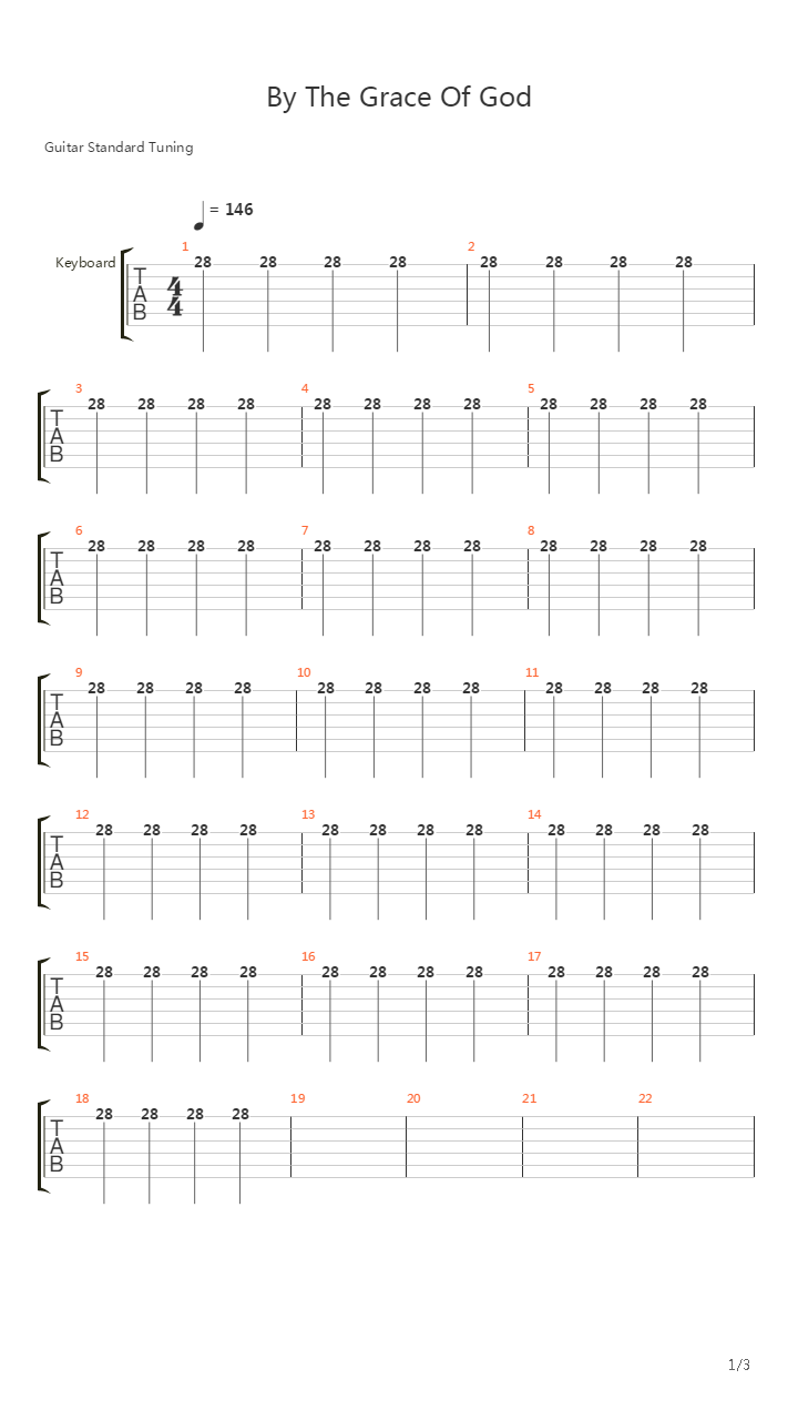 By The Grace Of God吉他谱