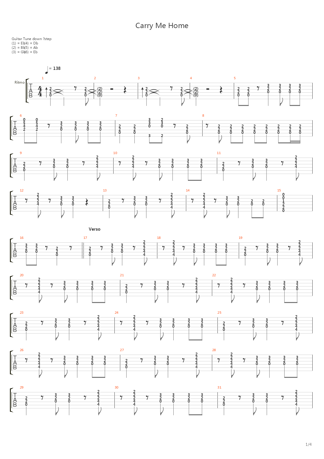 Carry Me Home吉他谱