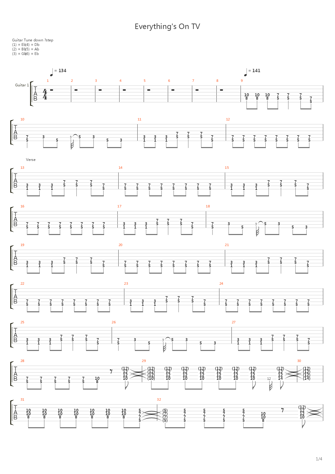 Everythings On Tv吉他谱