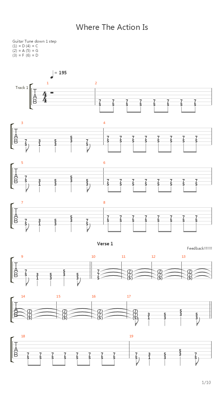 Where The Action Is吉他谱