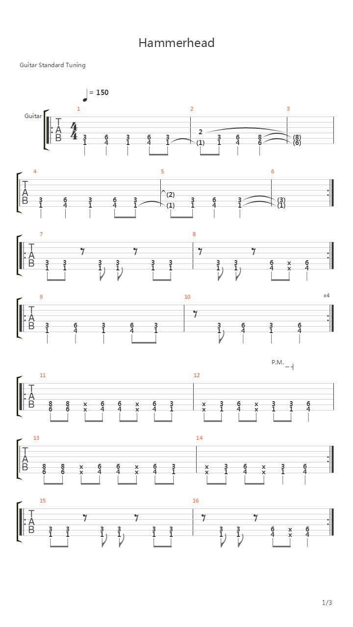 Hammerhead吉他谱