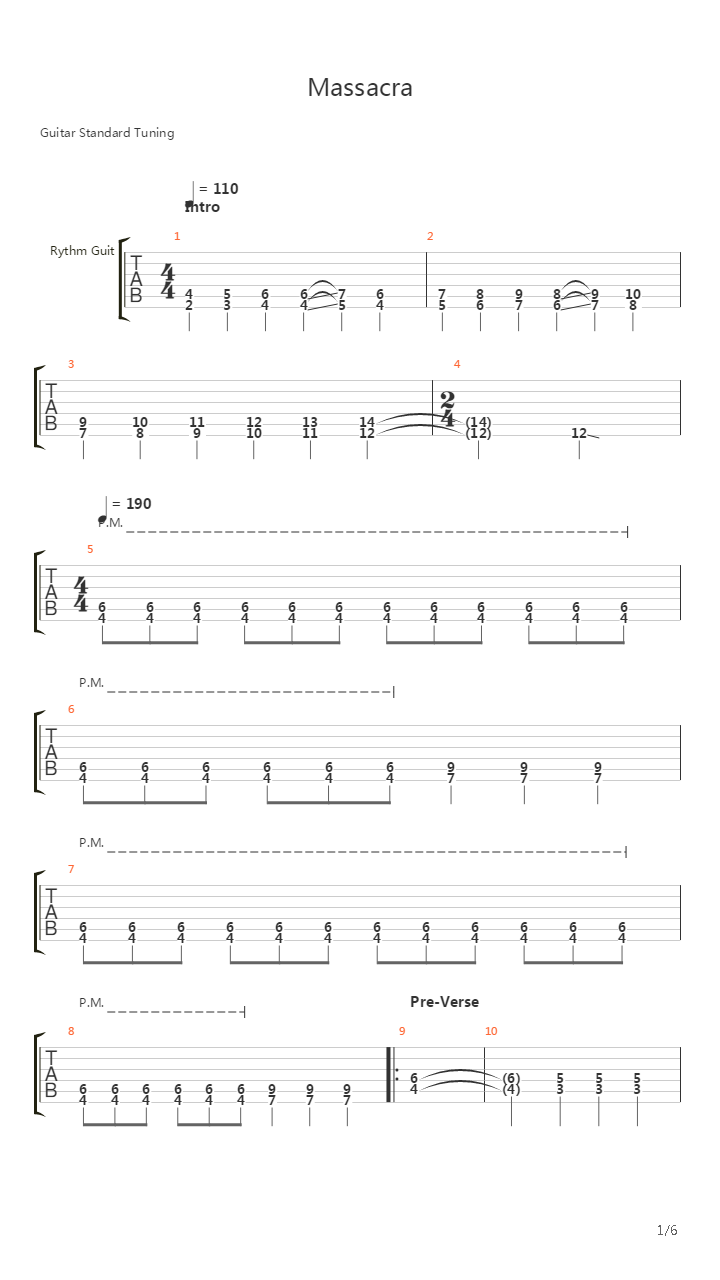 Massacra吉他谱