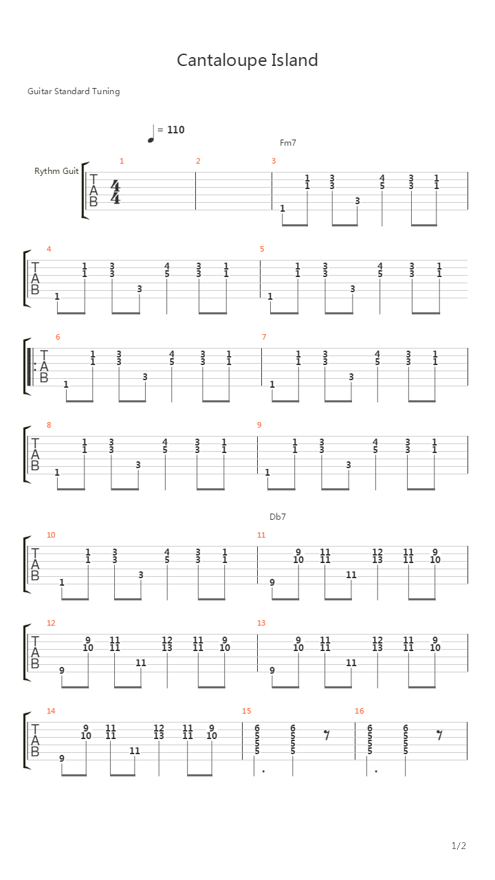 Cantaloupe Island吉他谱