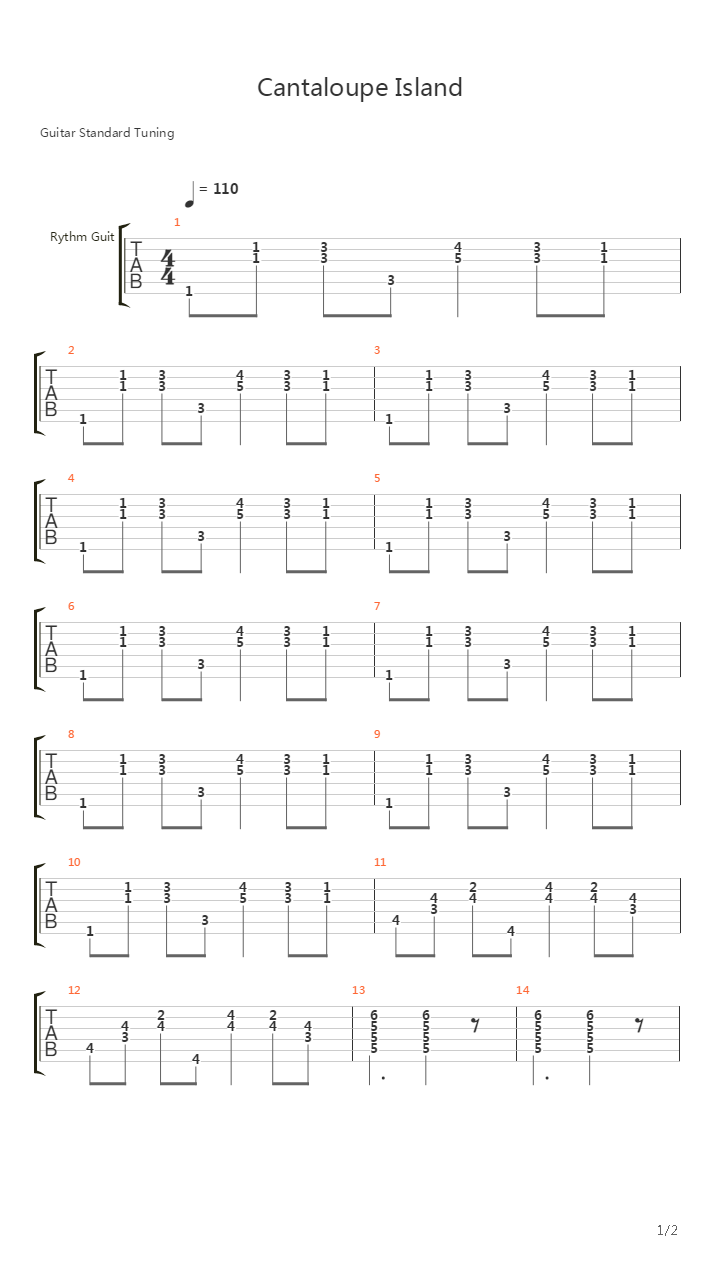 Cantaloupe Island吉他谱