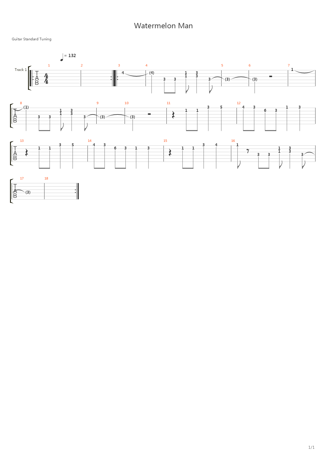 Watermelon Man吉他谱