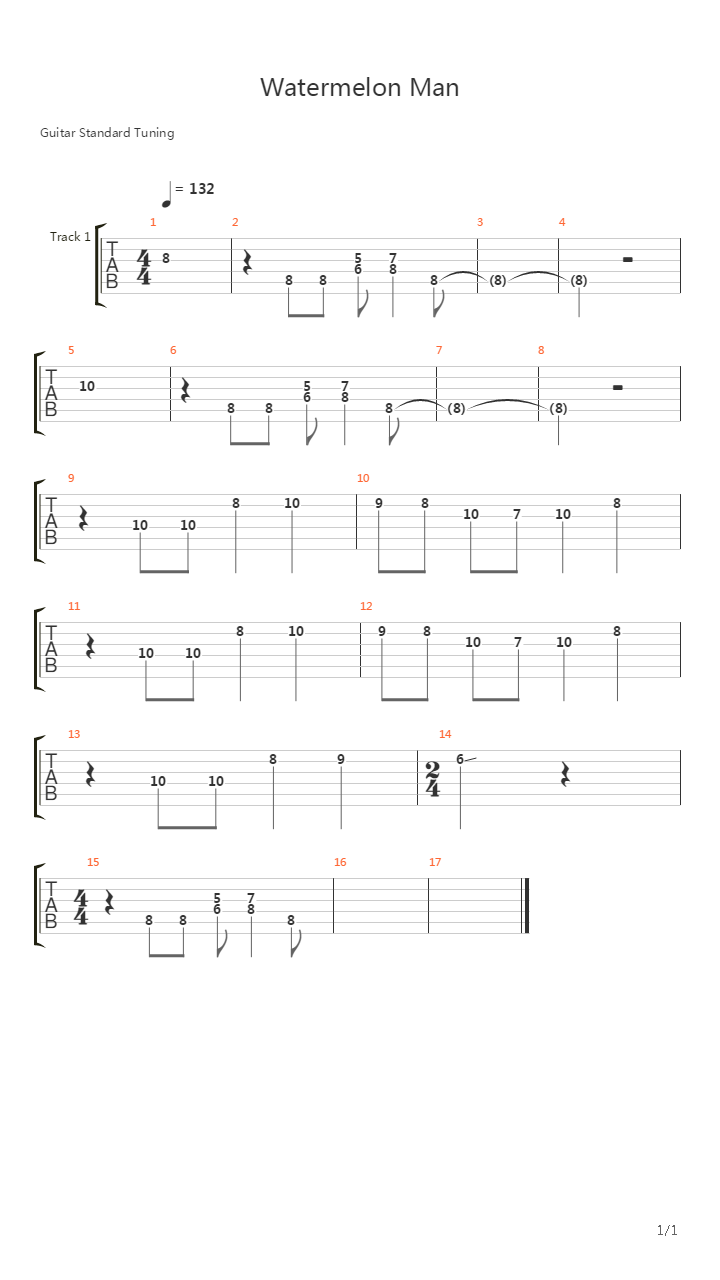 Watermelon Man吉他谱