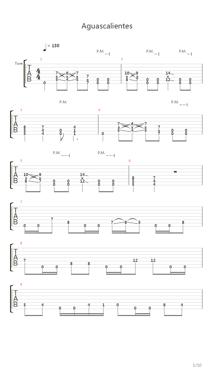 Aguascalientes吉他谱