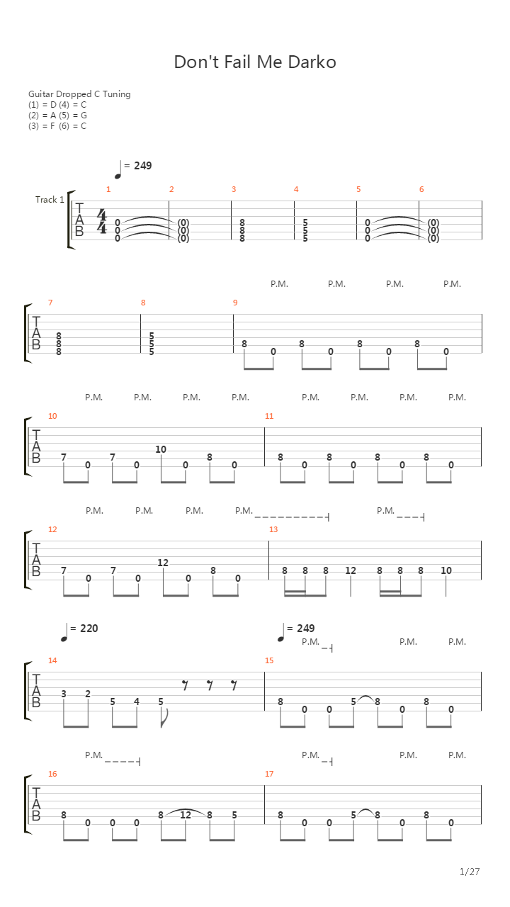 Dont Fail Me Darko吉他谱