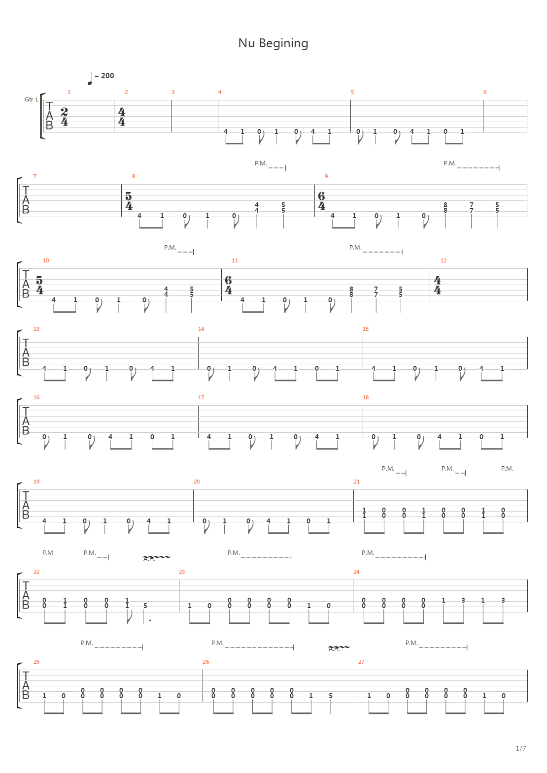 Nu Beginning吉他谱