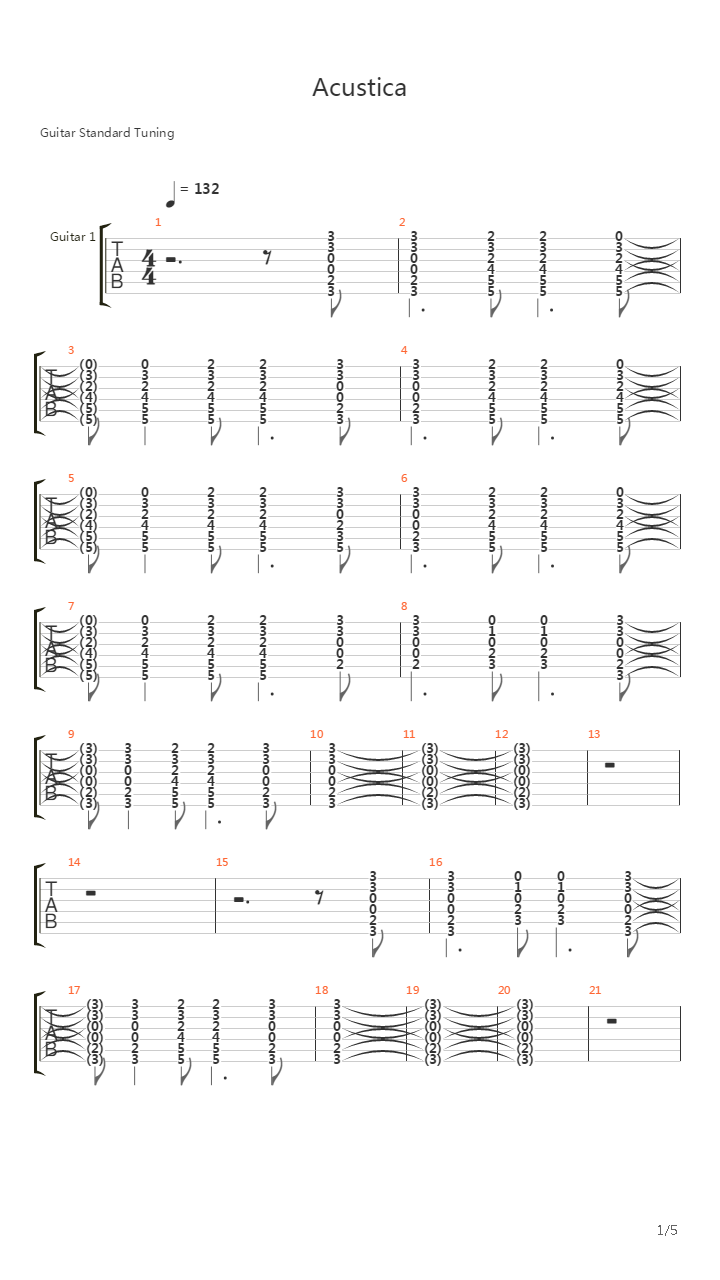 Acustica吉他谱