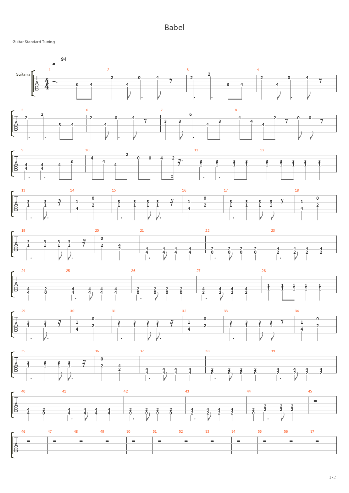 Babel吉他谱