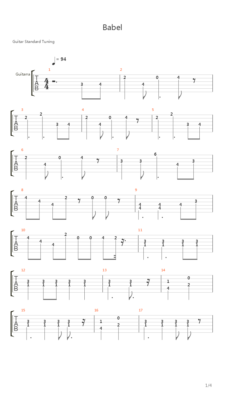 Babel吉他谱