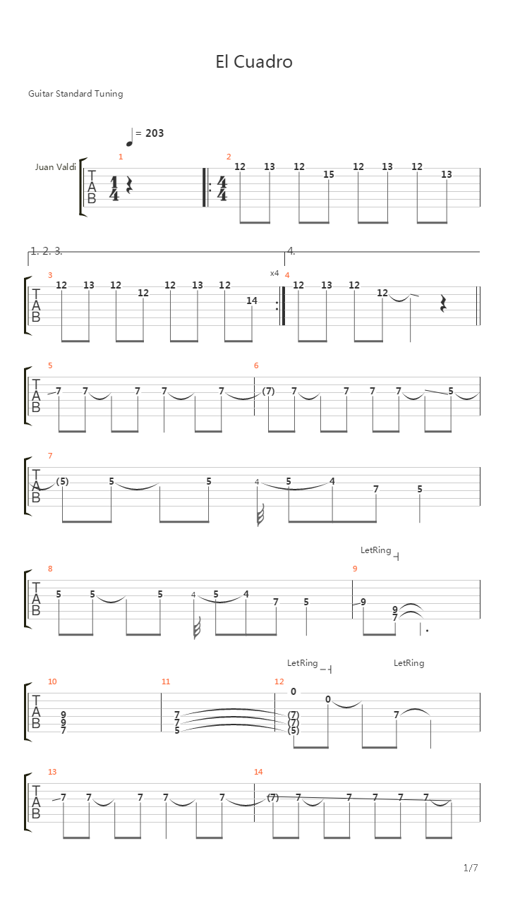 El Cuadro吉他谱