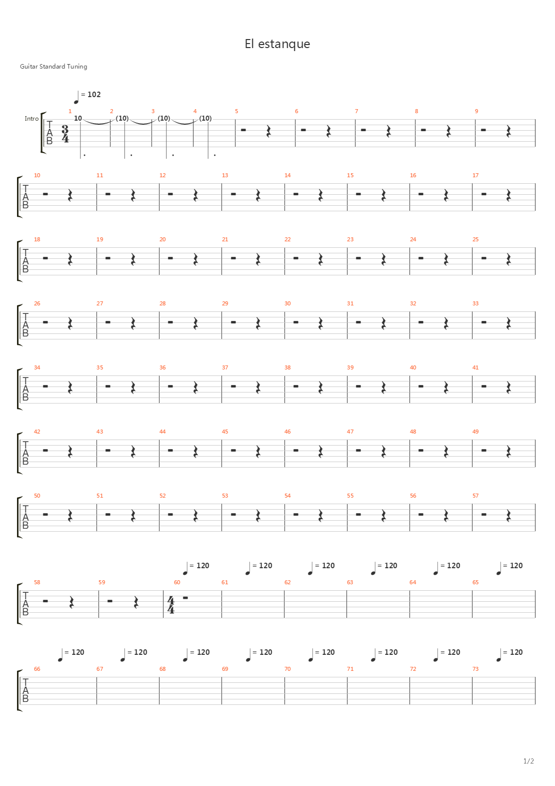 El Estanque吉他谱