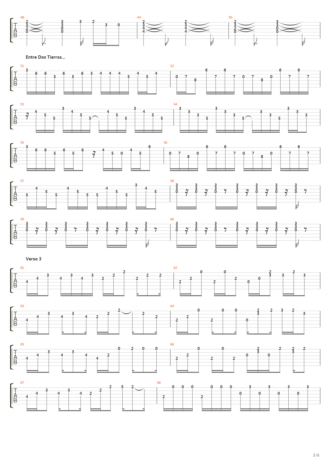 Entre Dos Tierras吉他谱