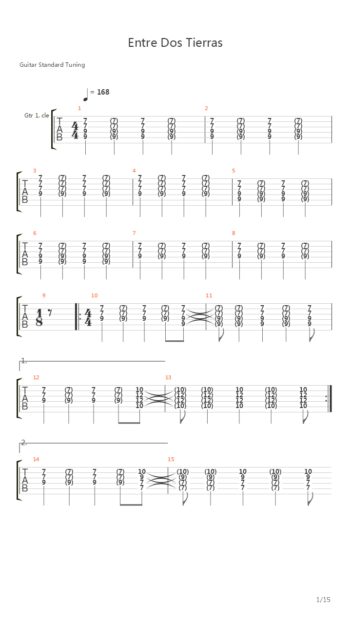 Entre Dos Tierras吉他谱