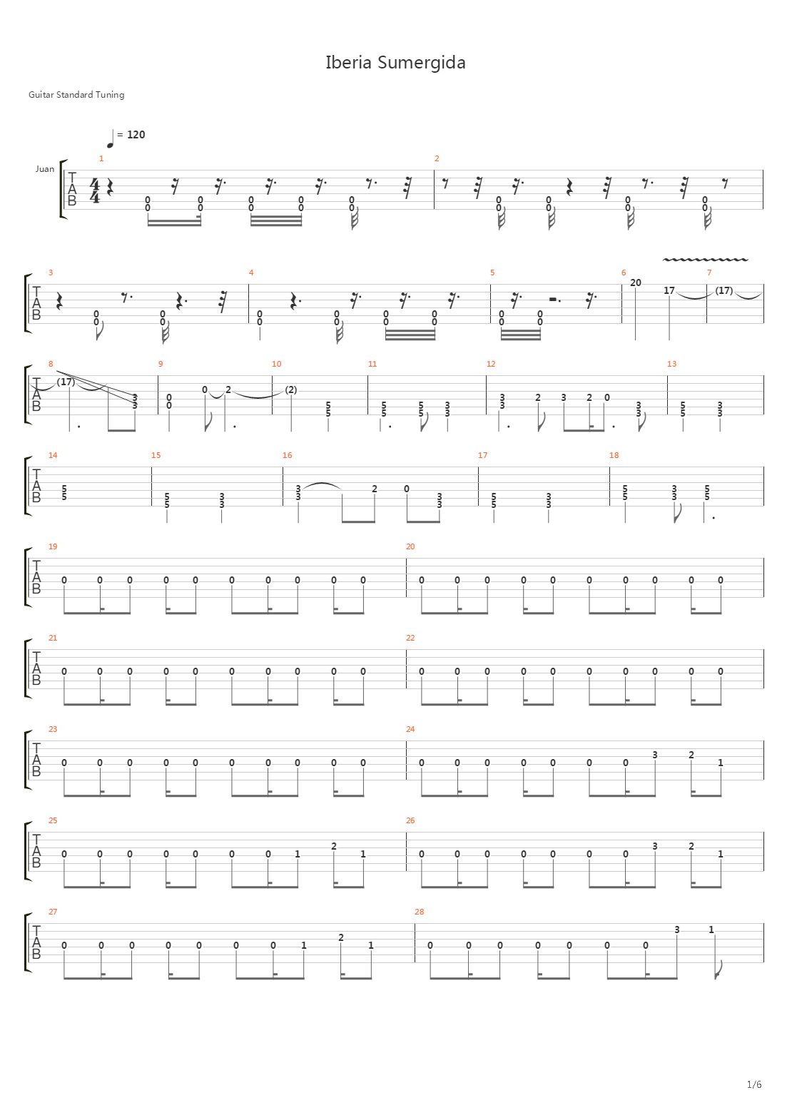 Iberia Sumergida吉他谱