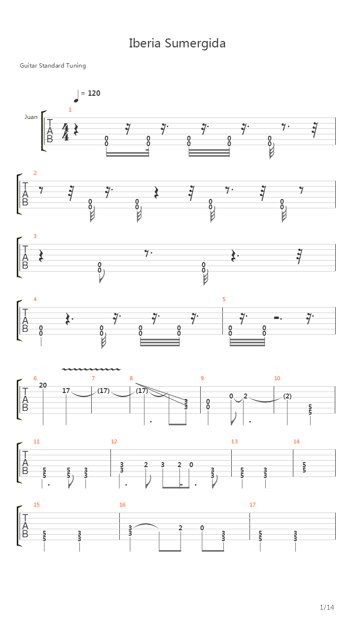 Iberia Sumergida吉他谱