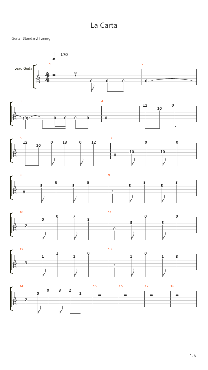 La Carta吉他谱