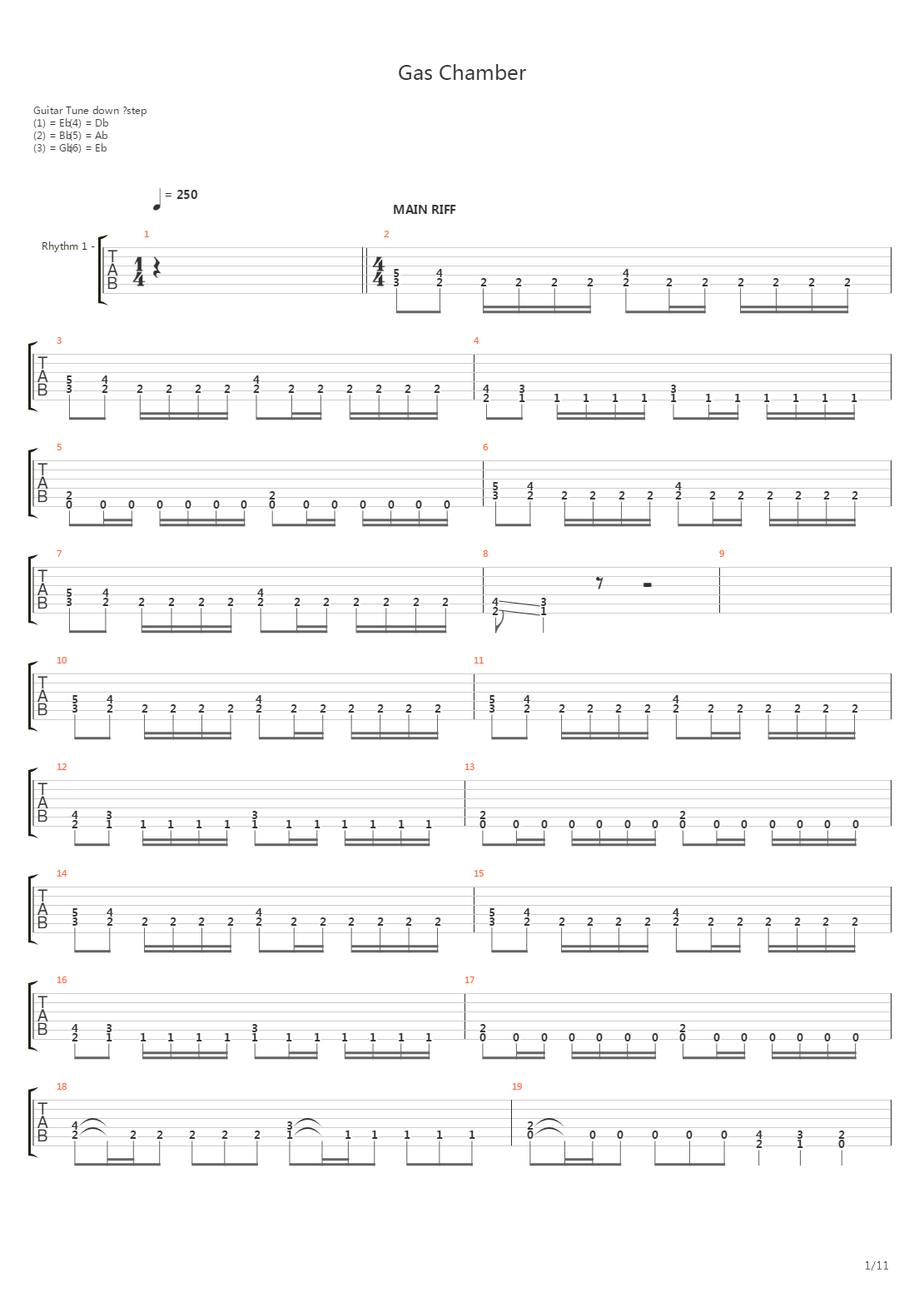 Gas Chamber吉他谱