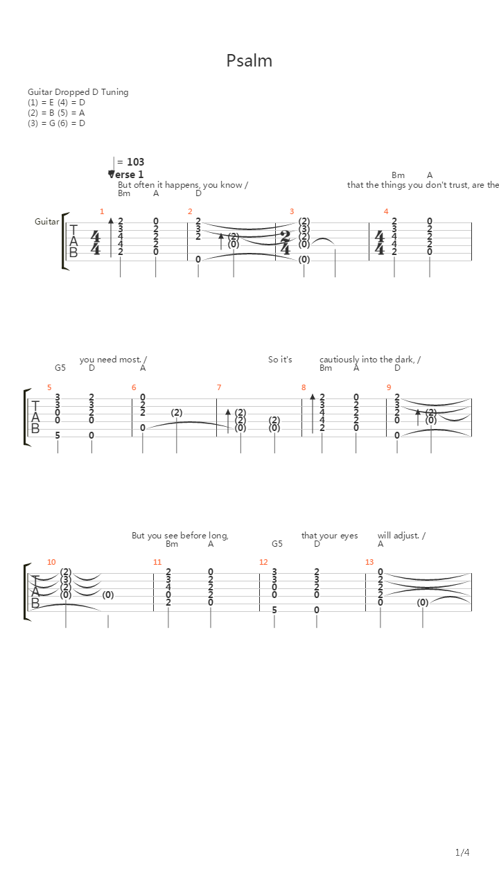 Psalm吉他谱