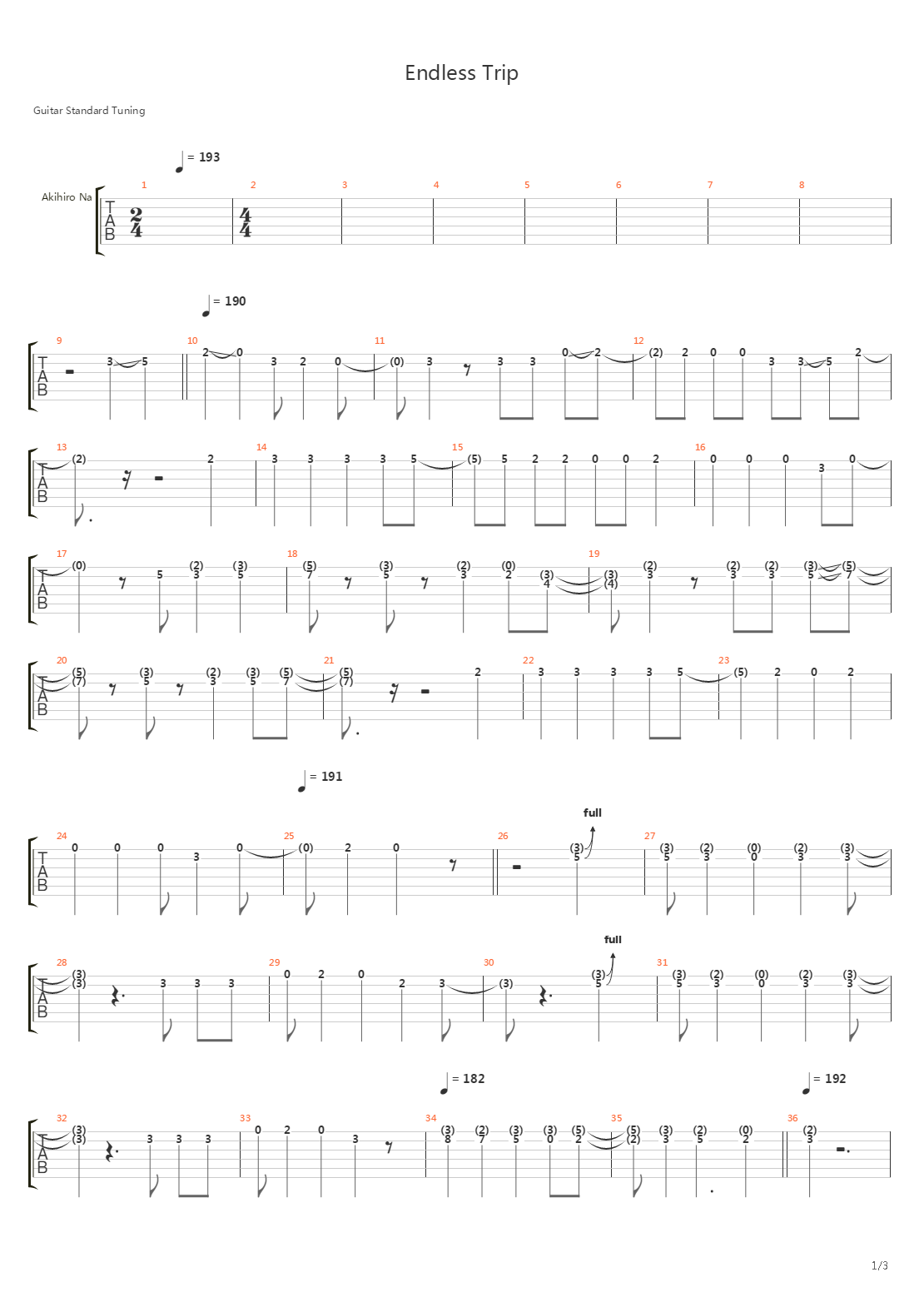 Endless Trip吉他谱