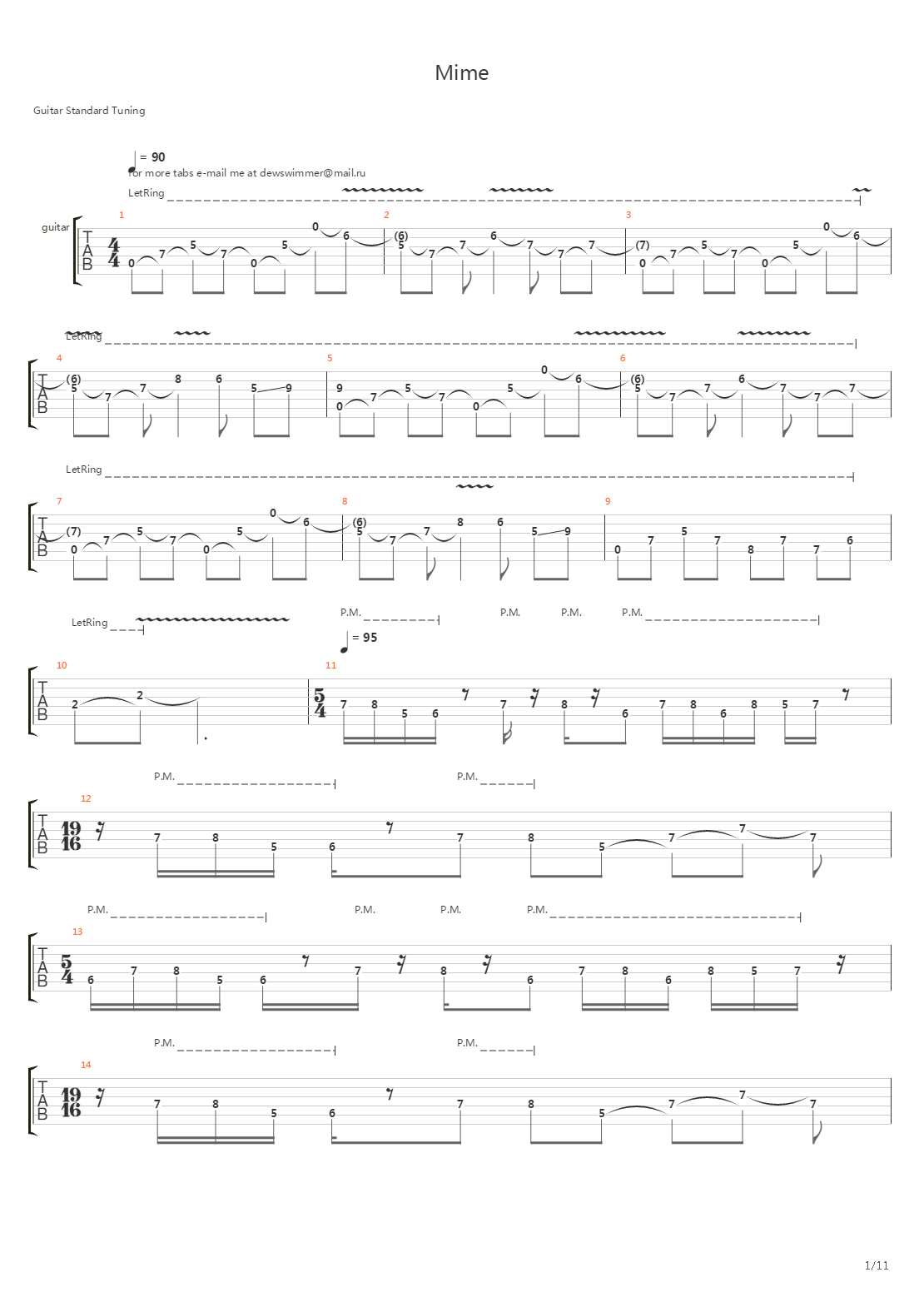 The Mime吉他谱