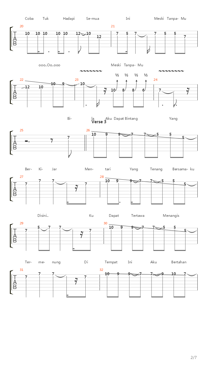 Suara Ku Berharap吉他谱