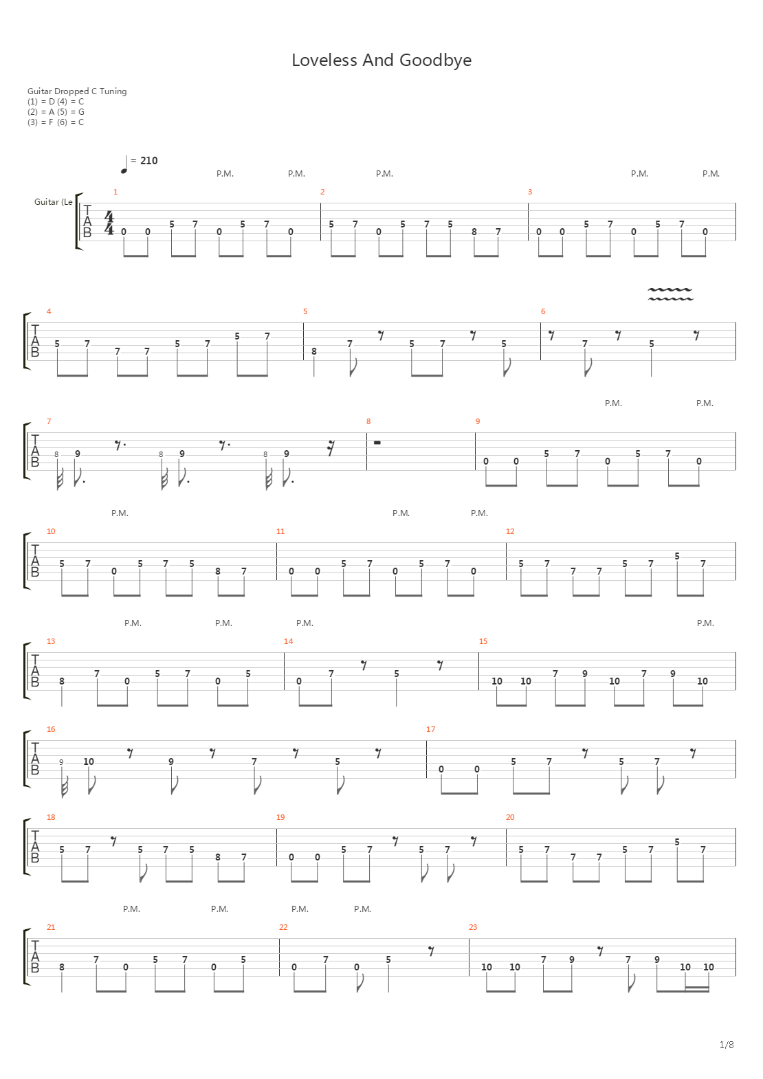 Loveless And Goodbye吉他谱