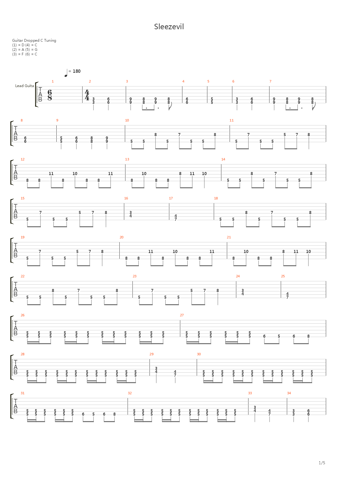Sleezevil吉他谱