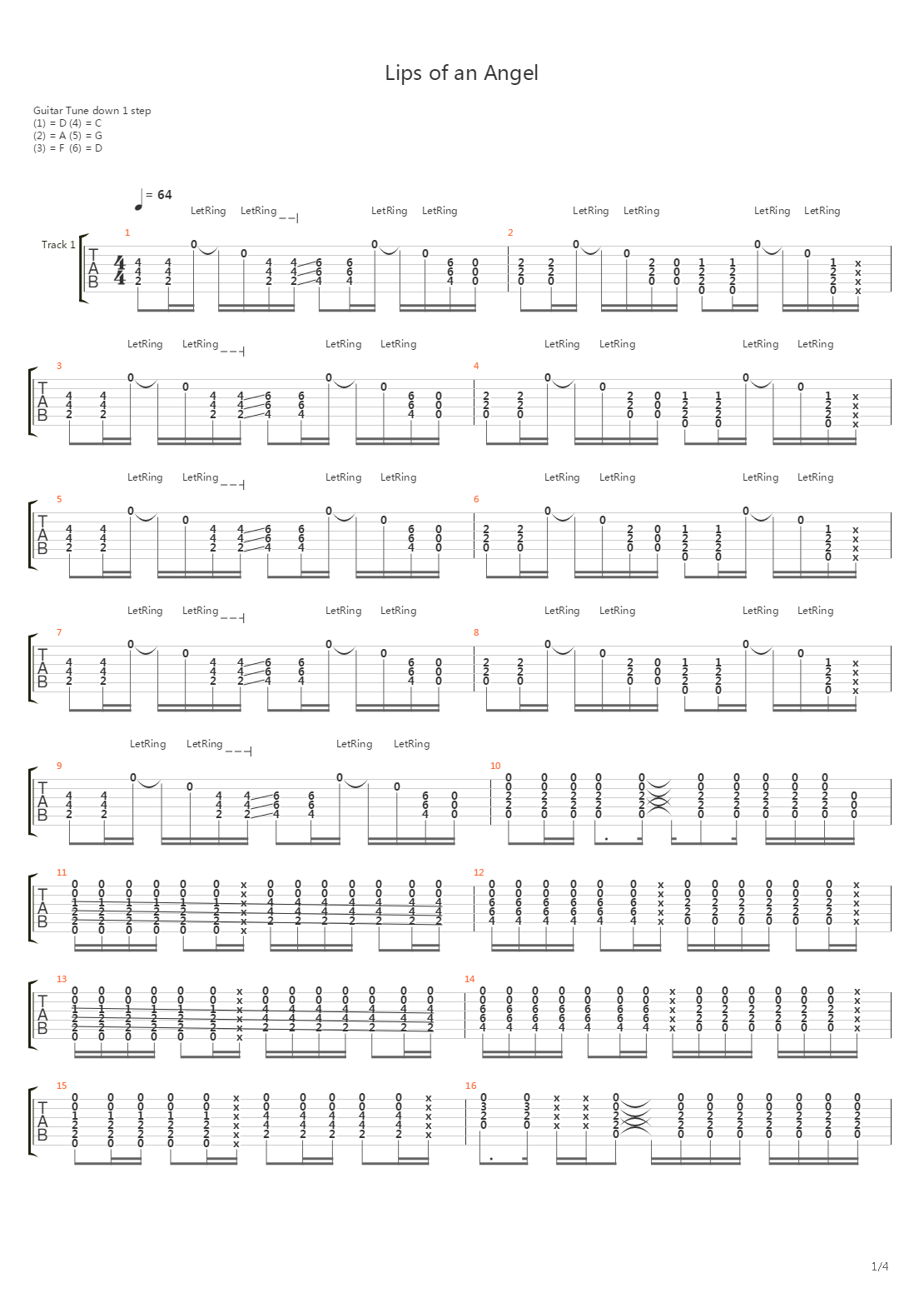 Lips Of An Angel吉他谱