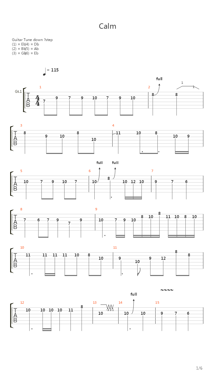 Calm吉他谱