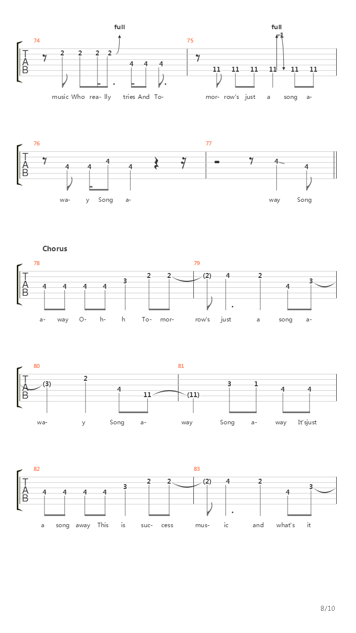 Song Away吉他谱