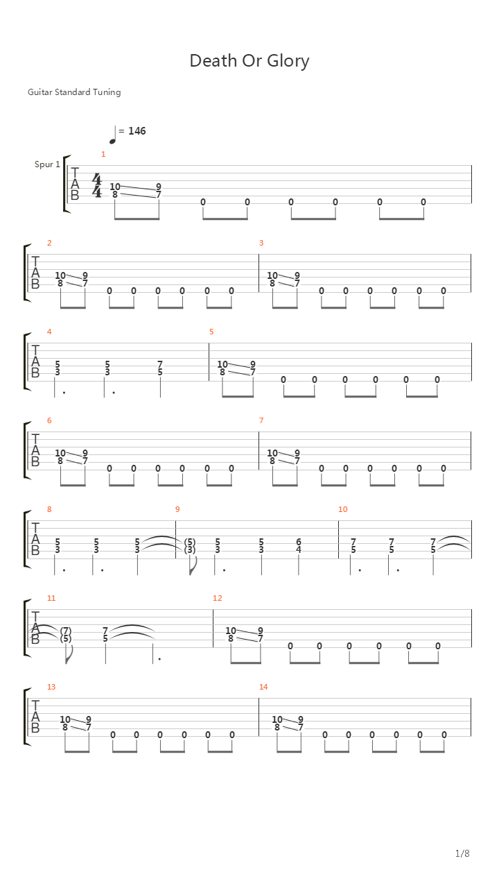 Death Or Glory吉他谱