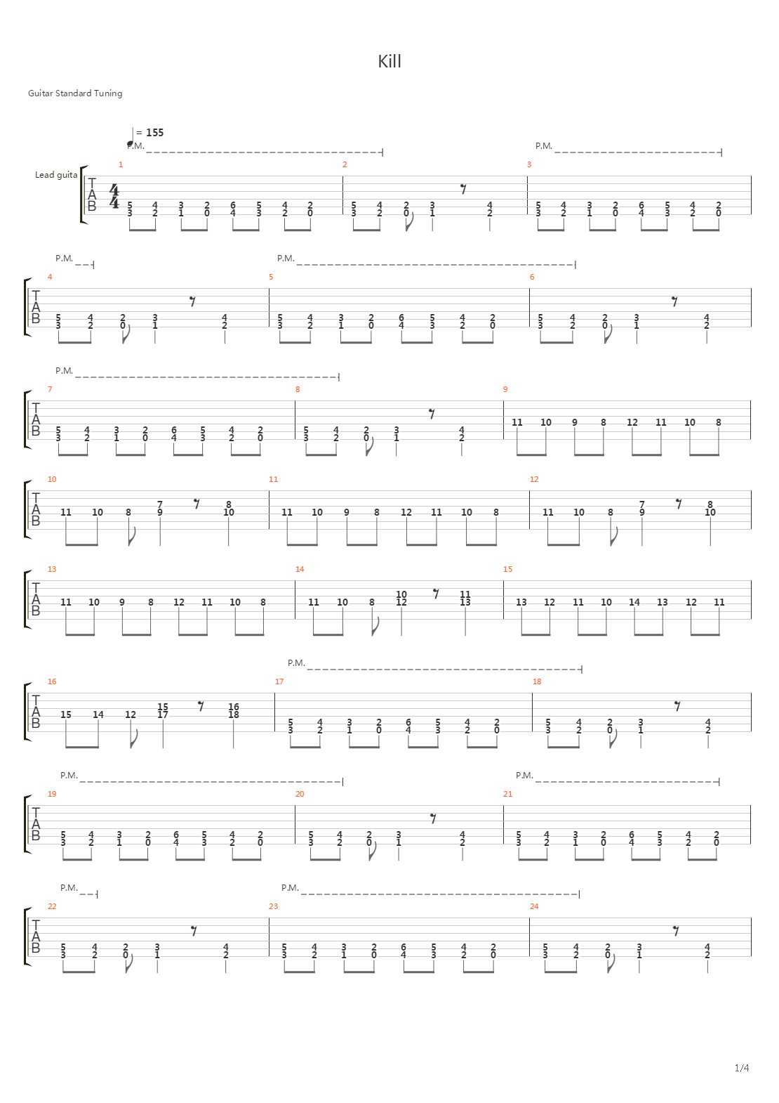 Kill吉他谱