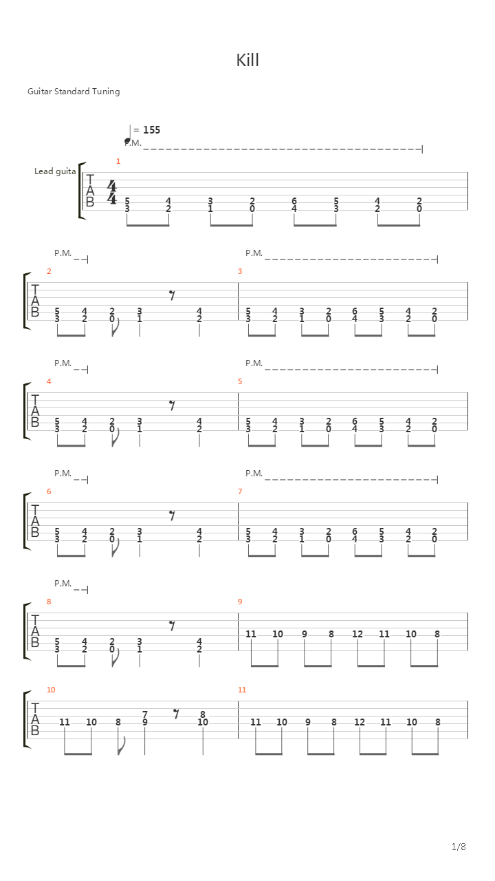 Kill吉他谱