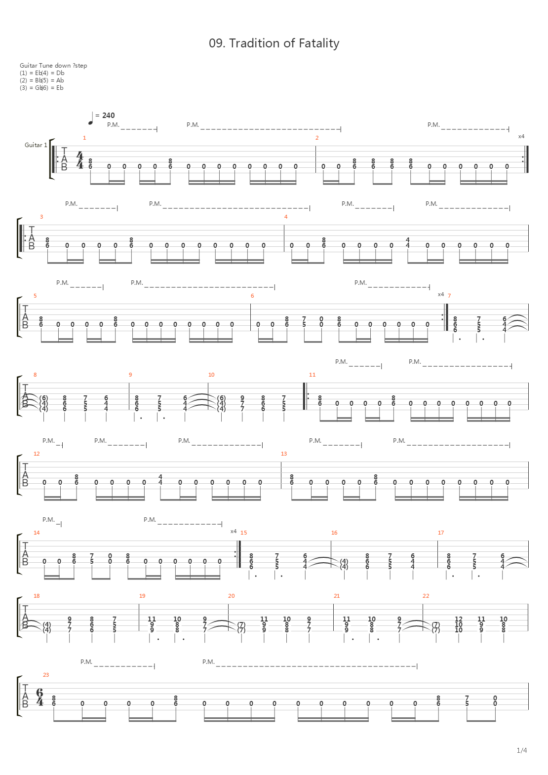 Tradition Of Fatality吉他谱