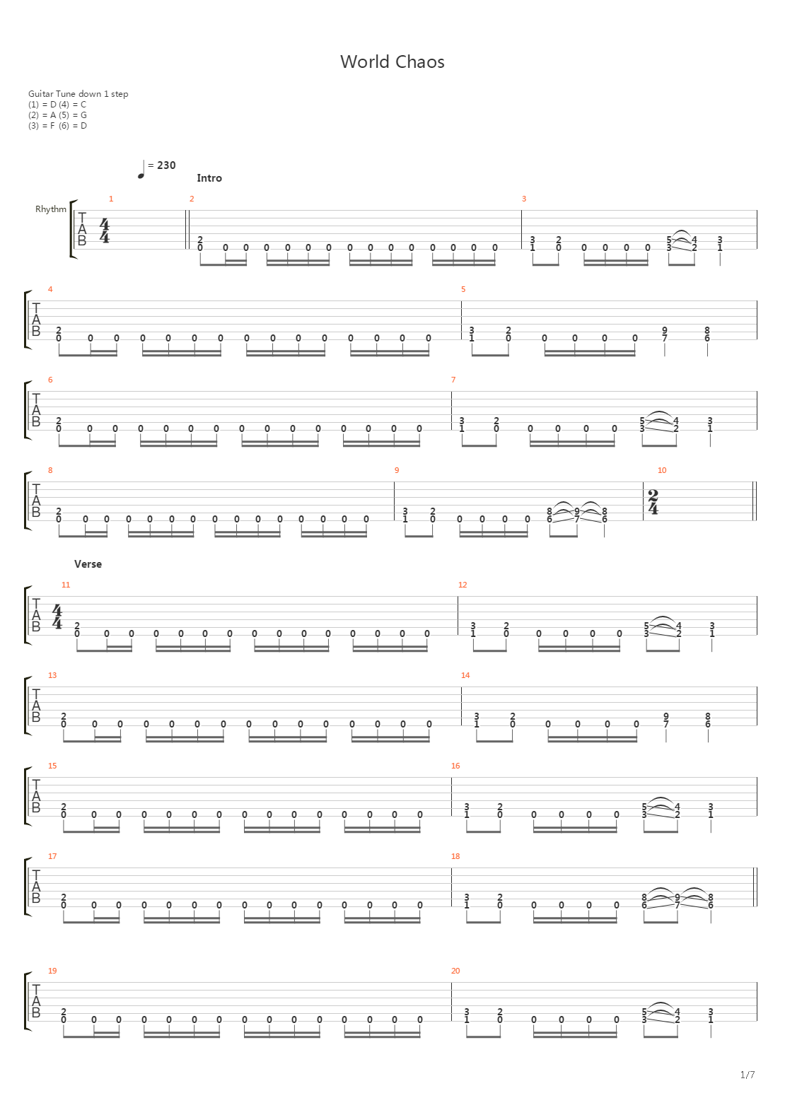 World Chaos吉他谱