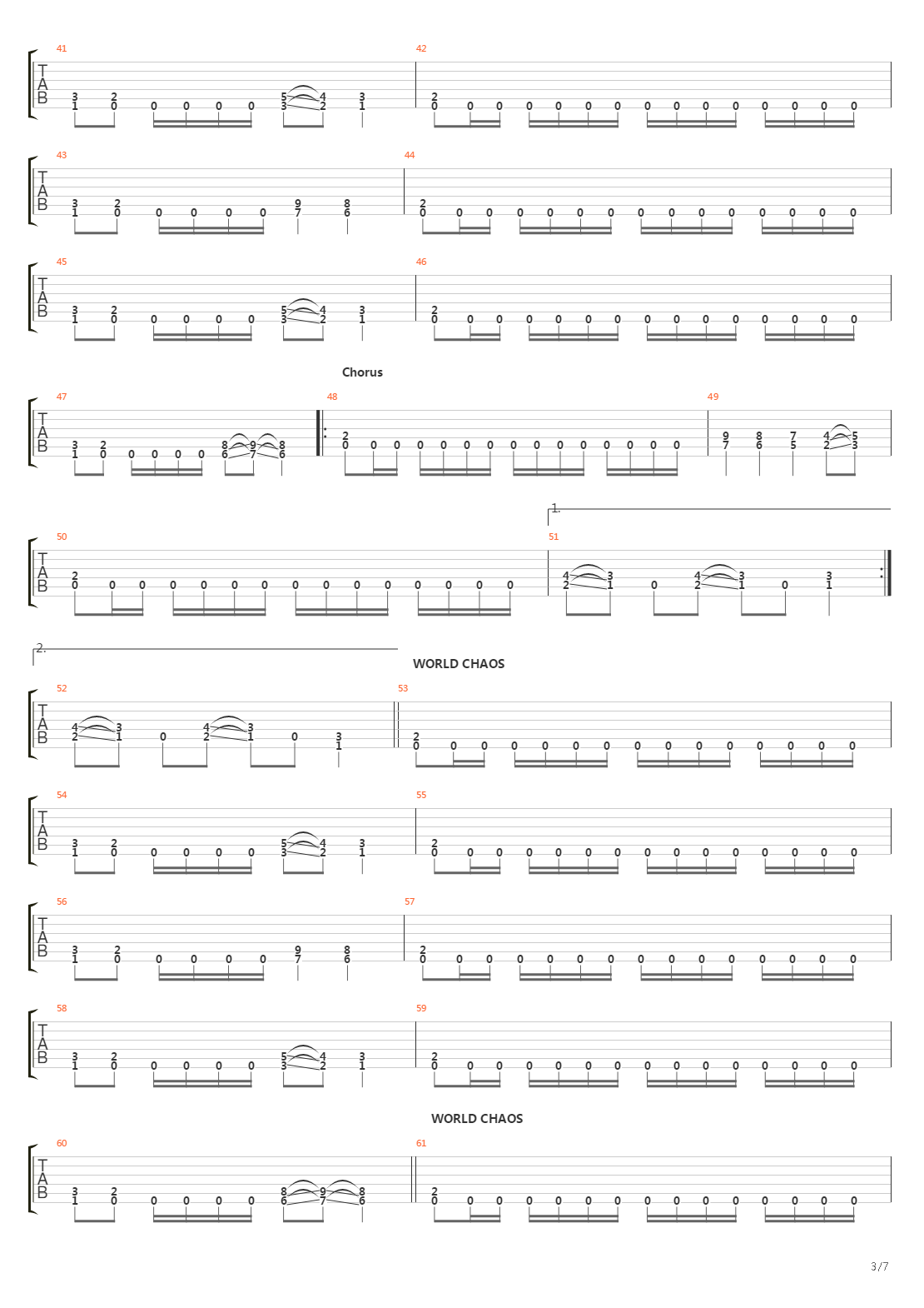 World Chaos吉他谱