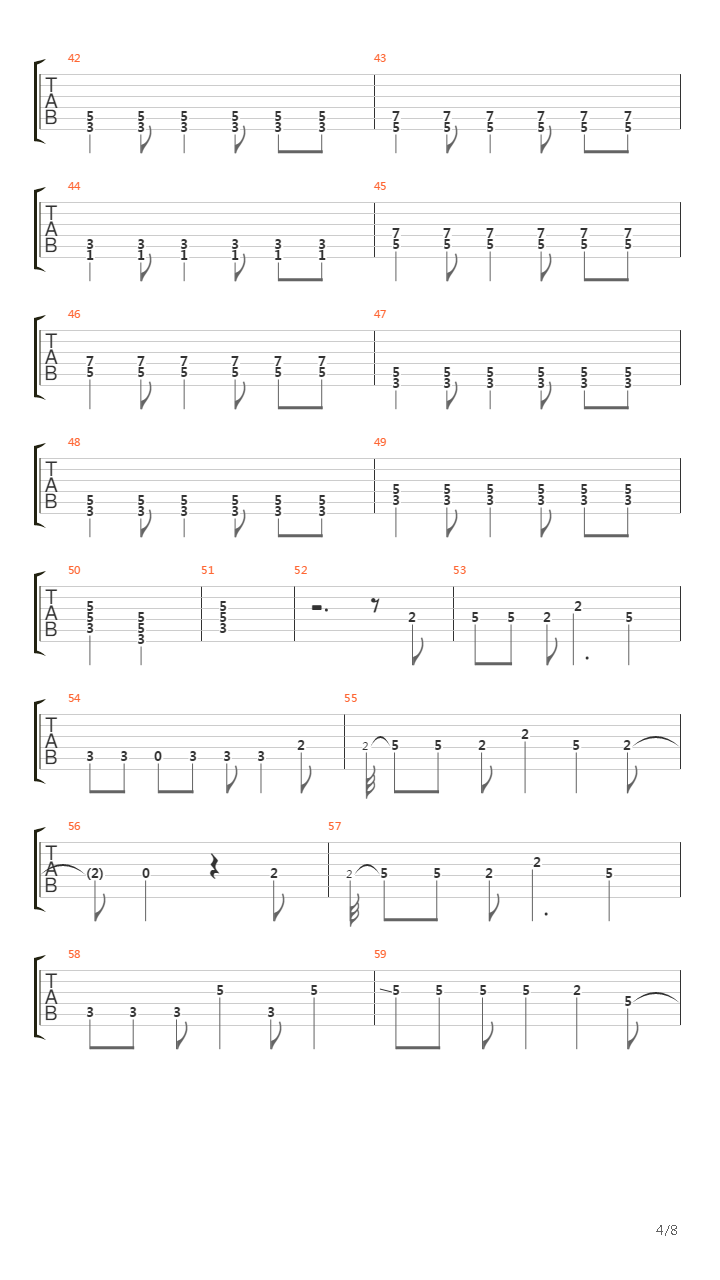 Indiana吉他谱