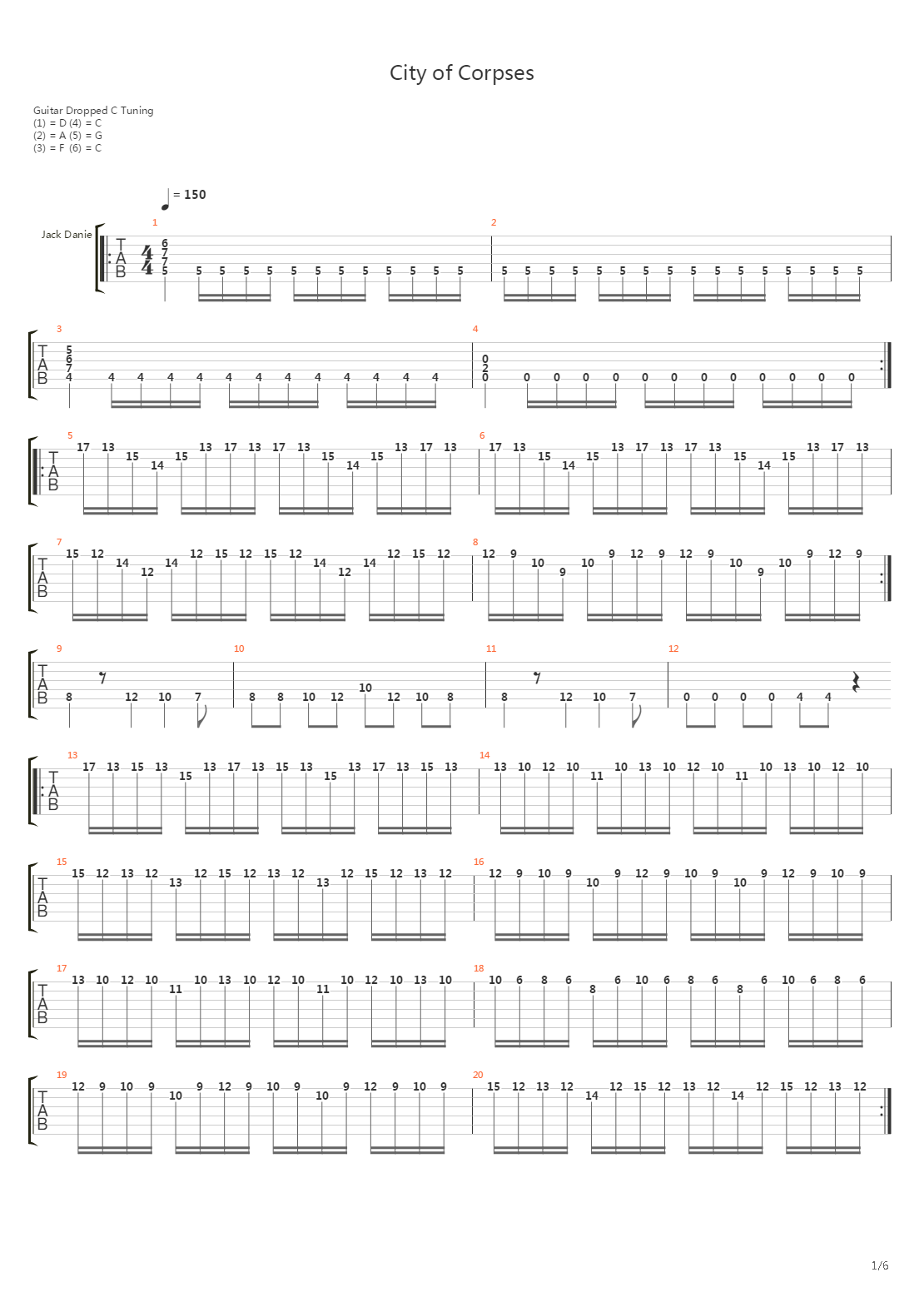 City Of Corpses吉他谱