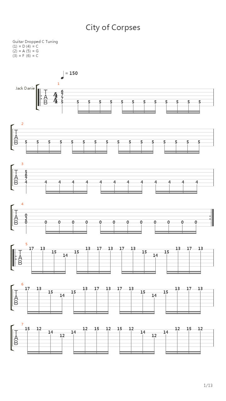 City Of Corpses吉他谱