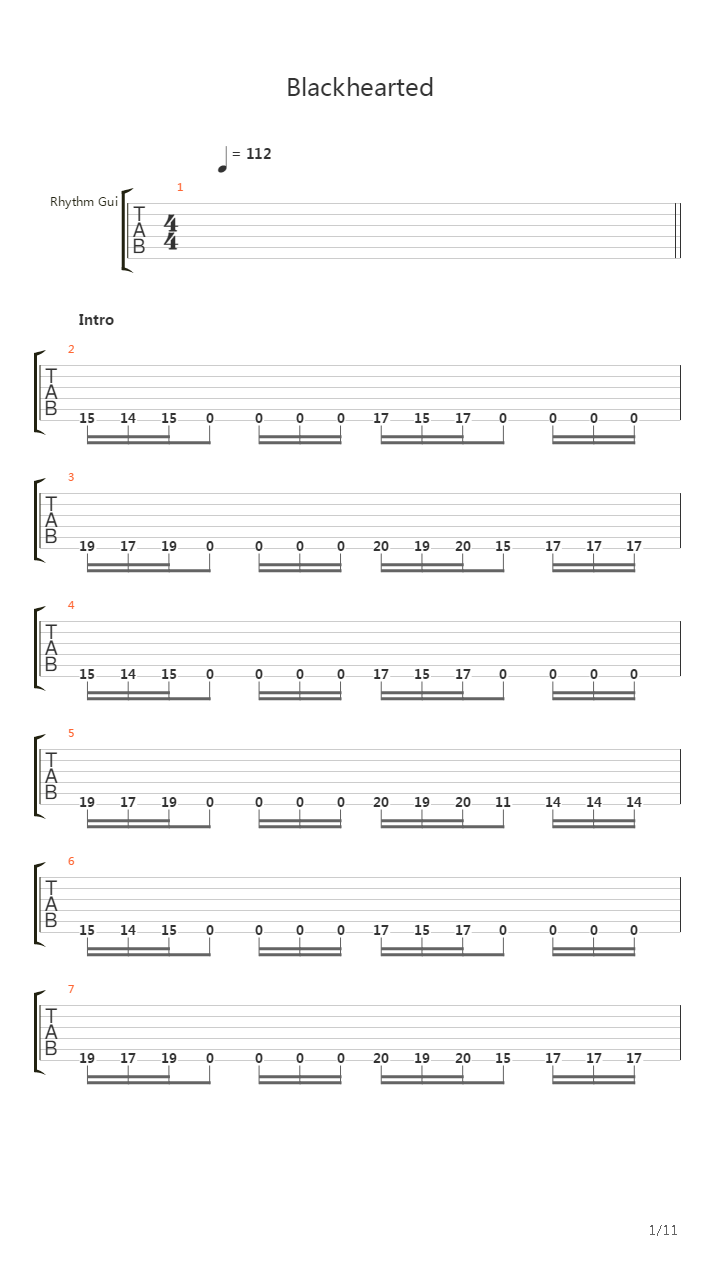 Blackhearted吉他谱