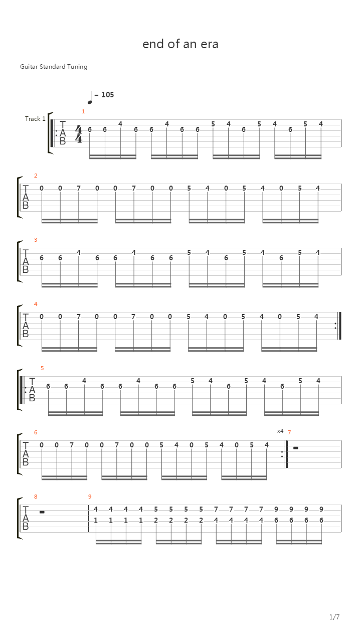 End Of An Era吉他谱