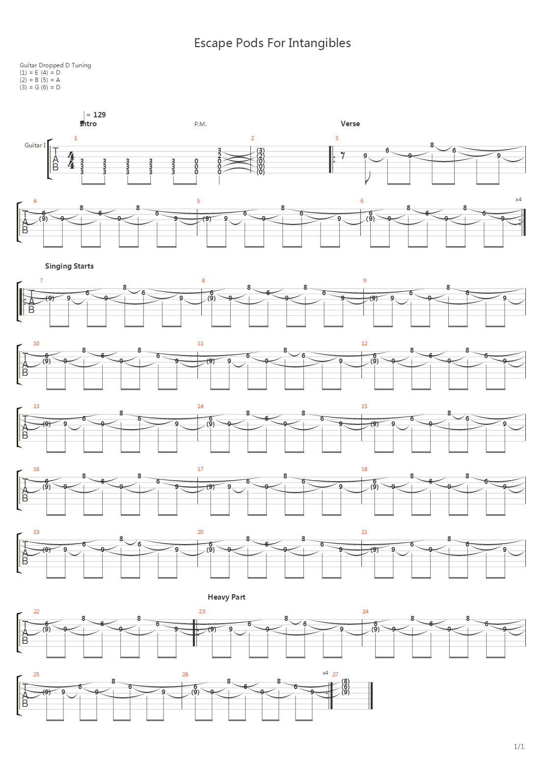 Escape Pod For Intangibles吉他谱